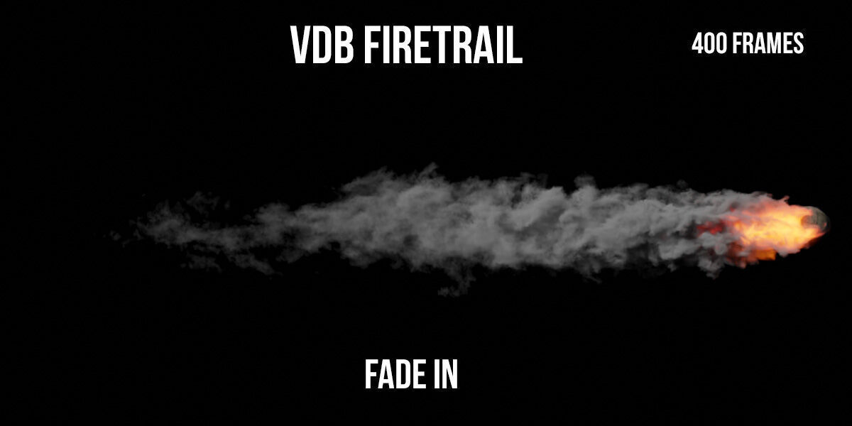 Animated Vdb Fire Trail - 400 Frames - Fade In 3D model_2