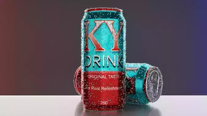 Realistic Cold Drink Can 3d Model 