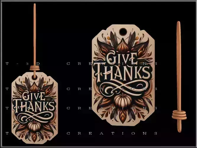 Give Thanks Tag 02 Low-poly 3D model