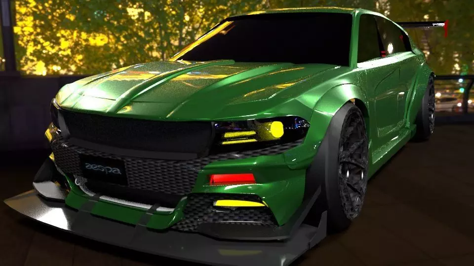 Dodge Charger Hellcat Widebody 3D model animated rigged | CGTrader