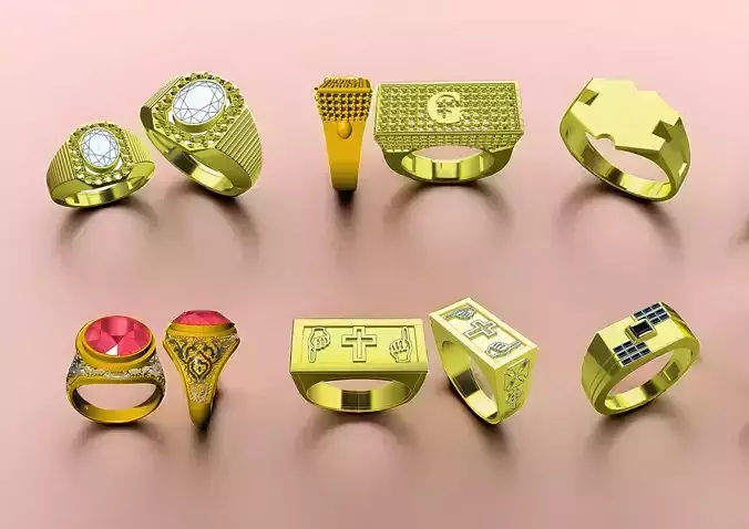 Golden Ring Combo Set Collection  3D print model
