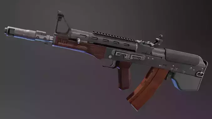 Vepr Bullpup Rifle Low-poly 3D model