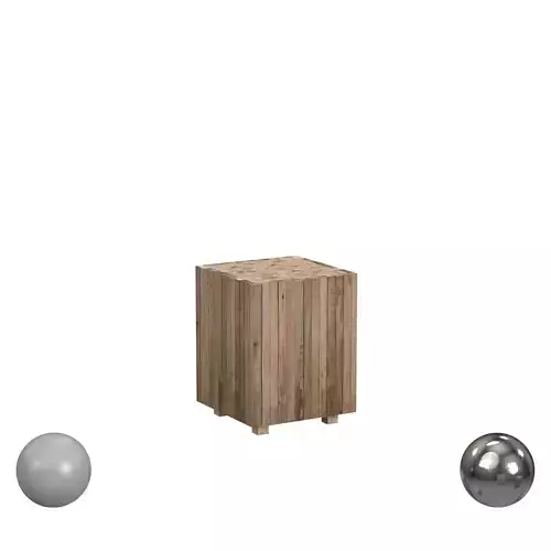 Richmond Rustic Wood Block Round Square End Table