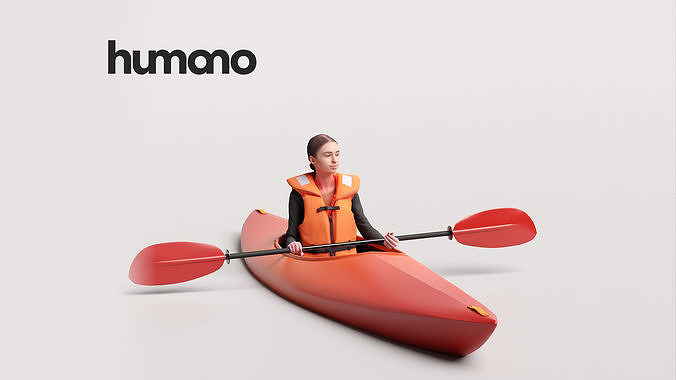 Humano Woman kayaking -2505-044-3631 3D model
