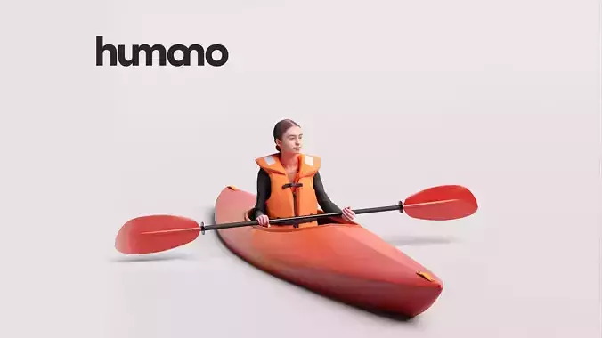 Humano Woman kayaking -2505-044-3631 3D model