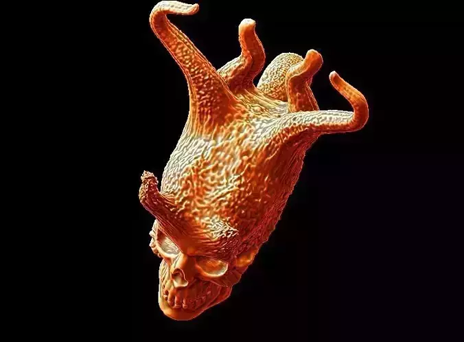 Fiery Skull Pendant 3D print model