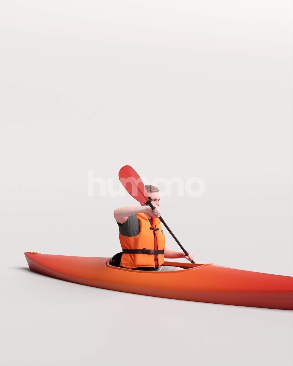 Humano Man kayaking -2505-035-1734 3D model_5