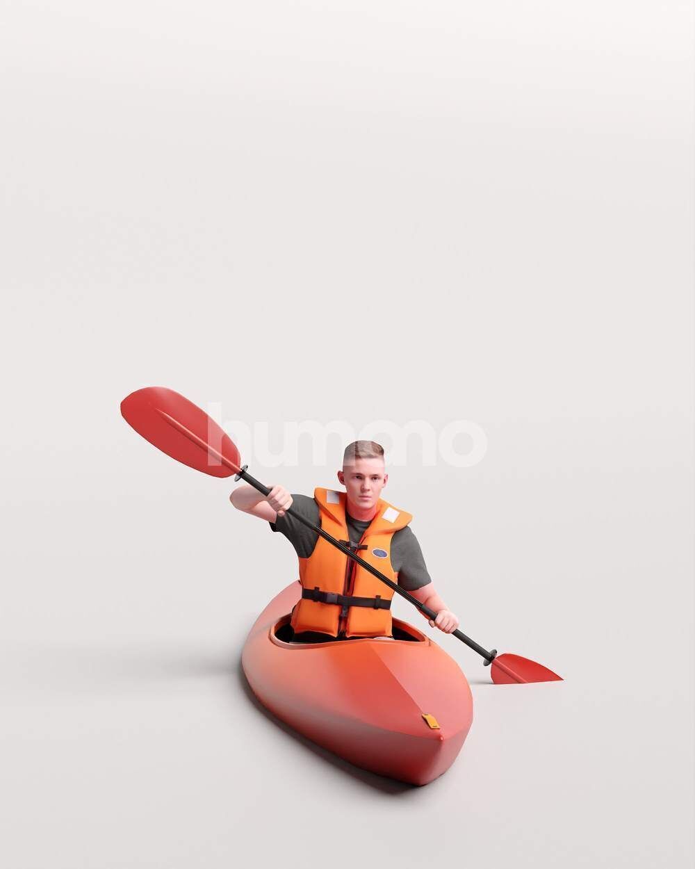 Humano Man kayaking -2505-035-1734 3D model_6