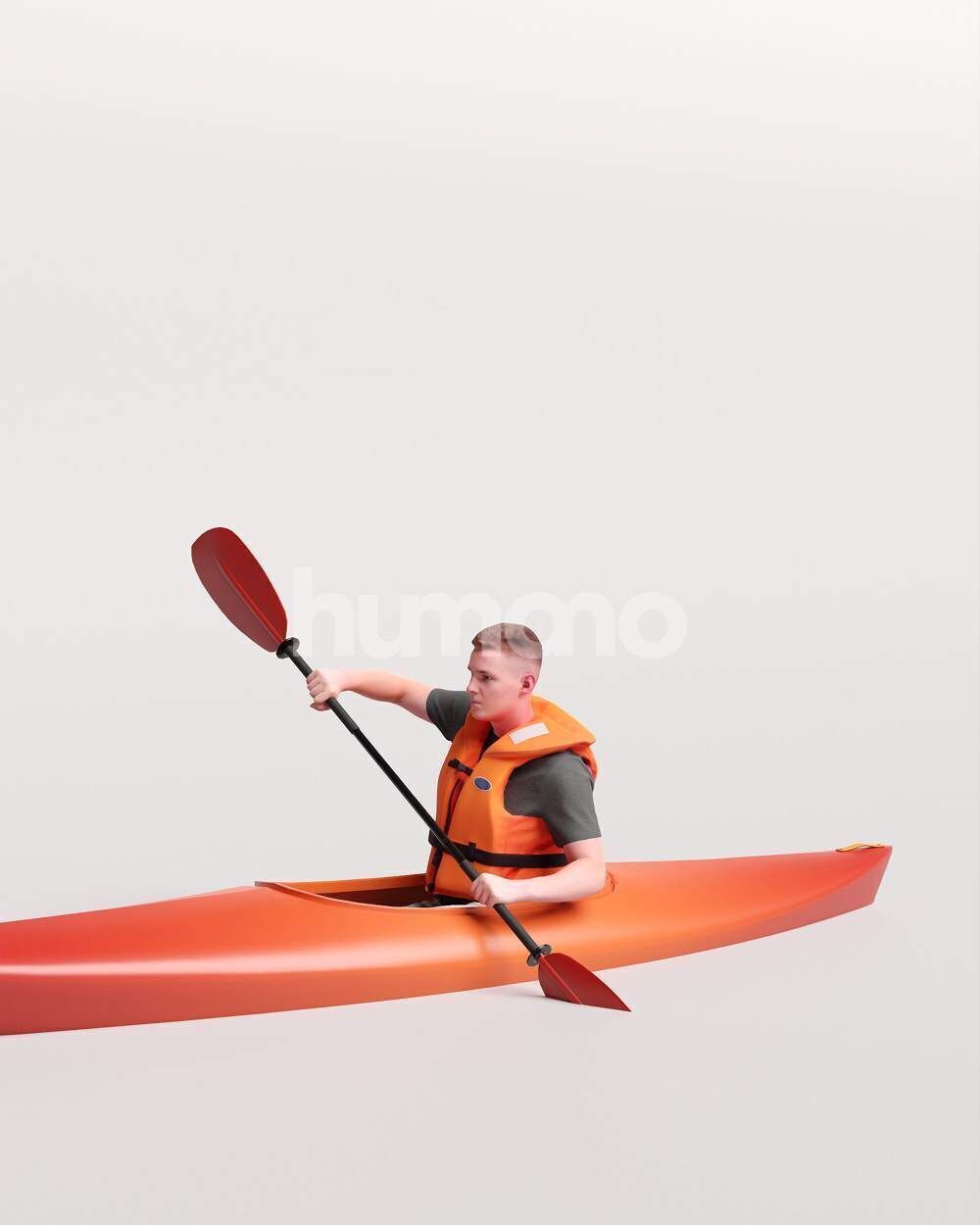 Humano Man kayaking -2505-035-1734 3D model_8