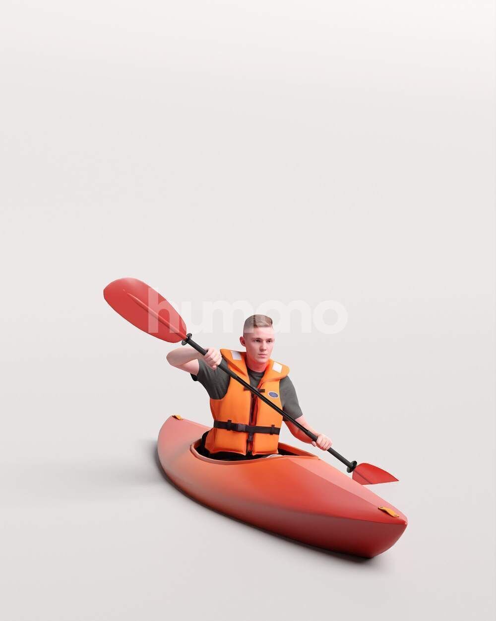 Humano Man kayaking -2505-035-1734 3D model_4