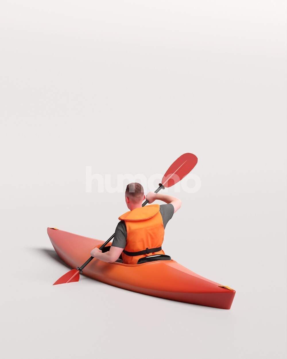 Humano Man kayaking -2505-035-1734 3D model_7