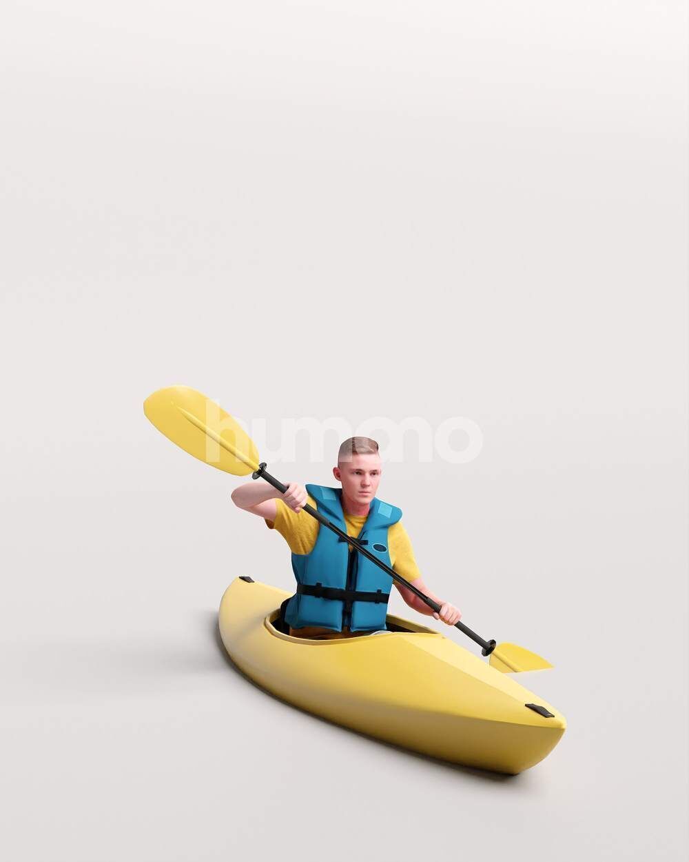 Humano Man kayaking -2505-035-1734 3D model_13