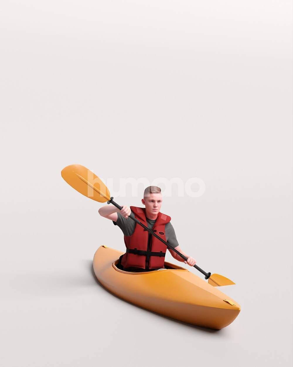 Humano Man kayaking -2505-035-1734 3D model_12