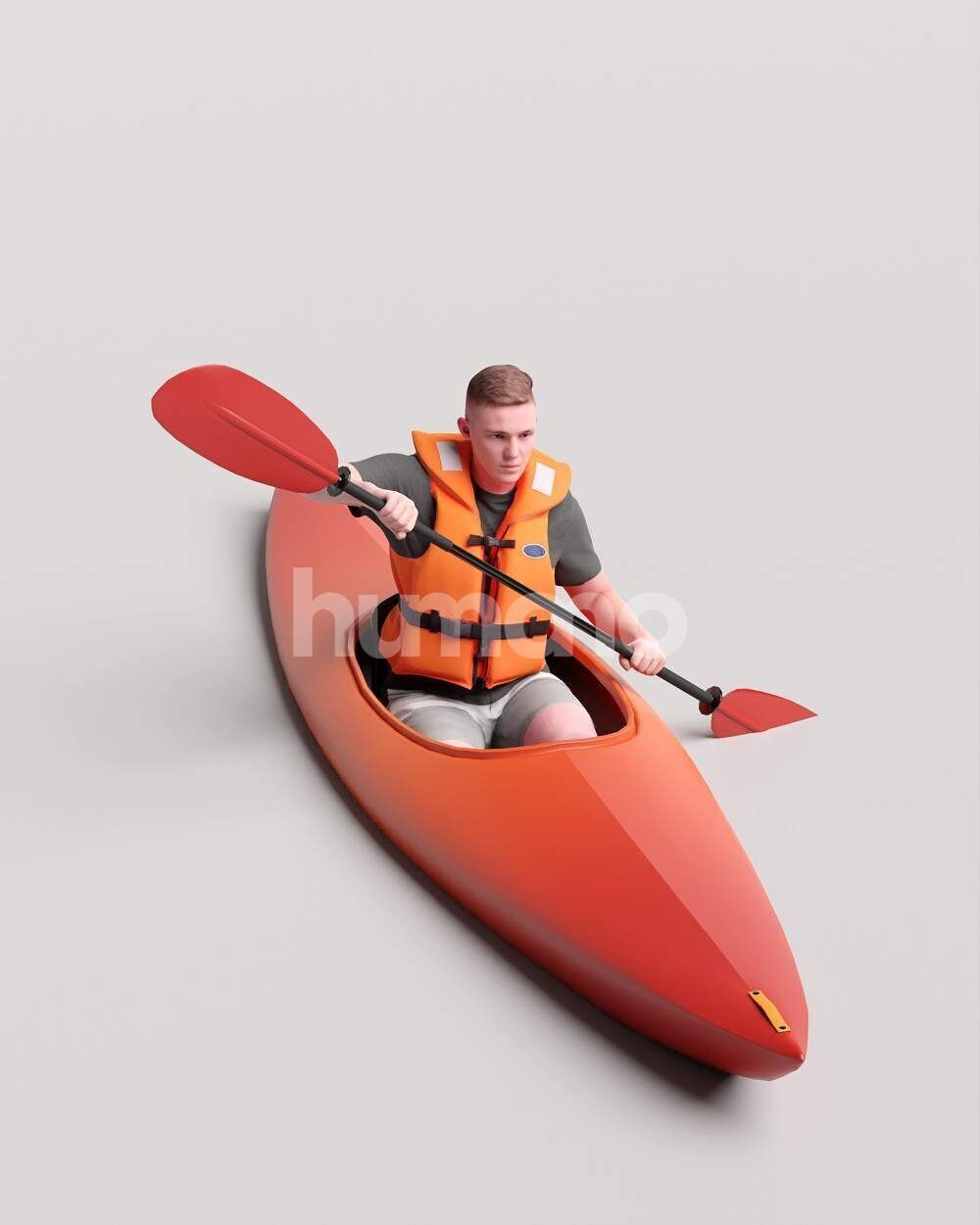 Humano Man kayaking -2505-035-1734 3D model_11