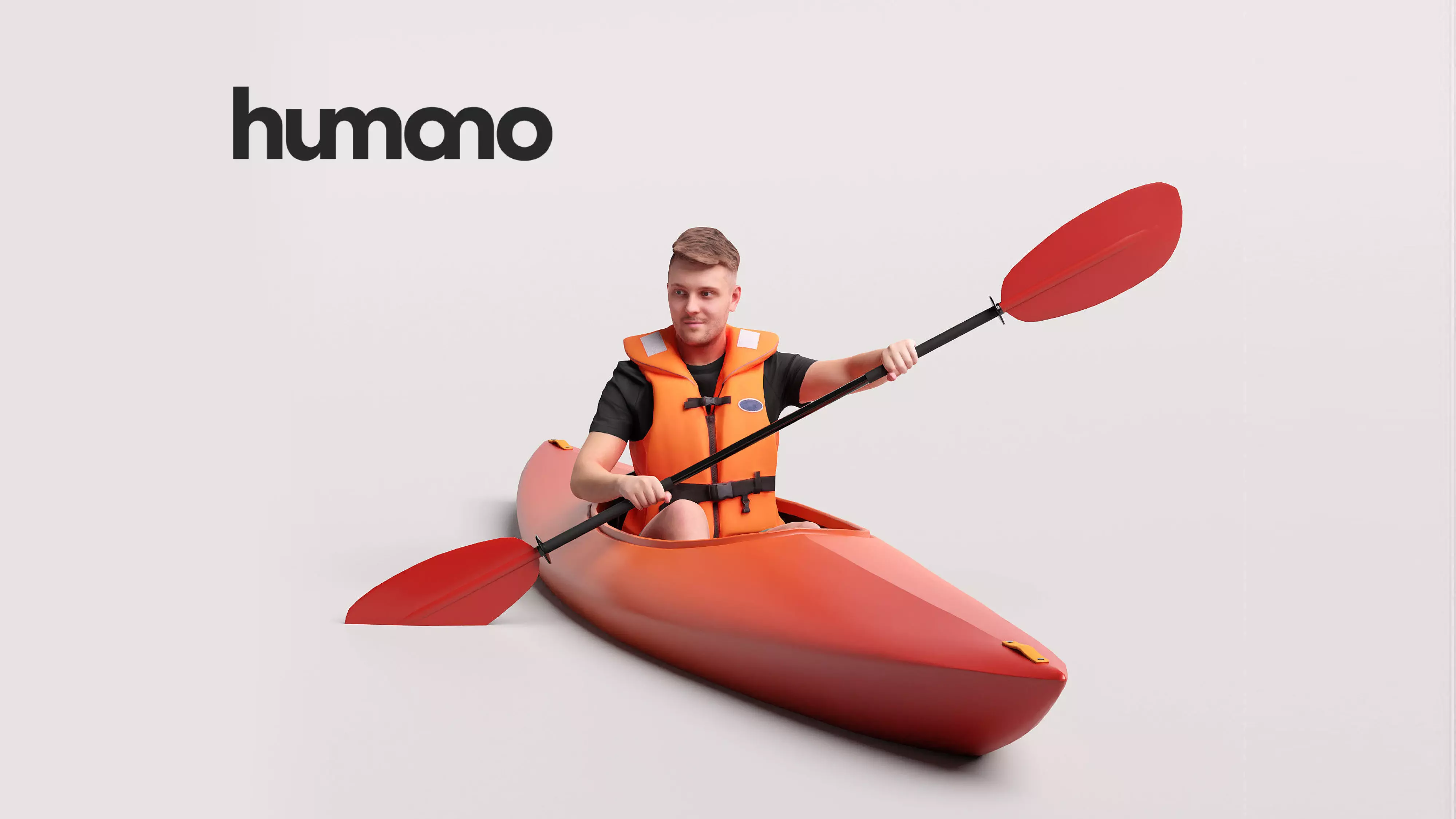 Humano Man kayaking -2505-034-1927 3D model_0