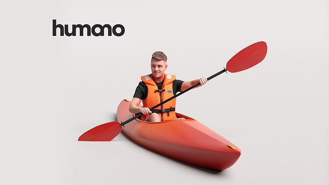 Humano Man kayaking -2505-034-1927 3D model
