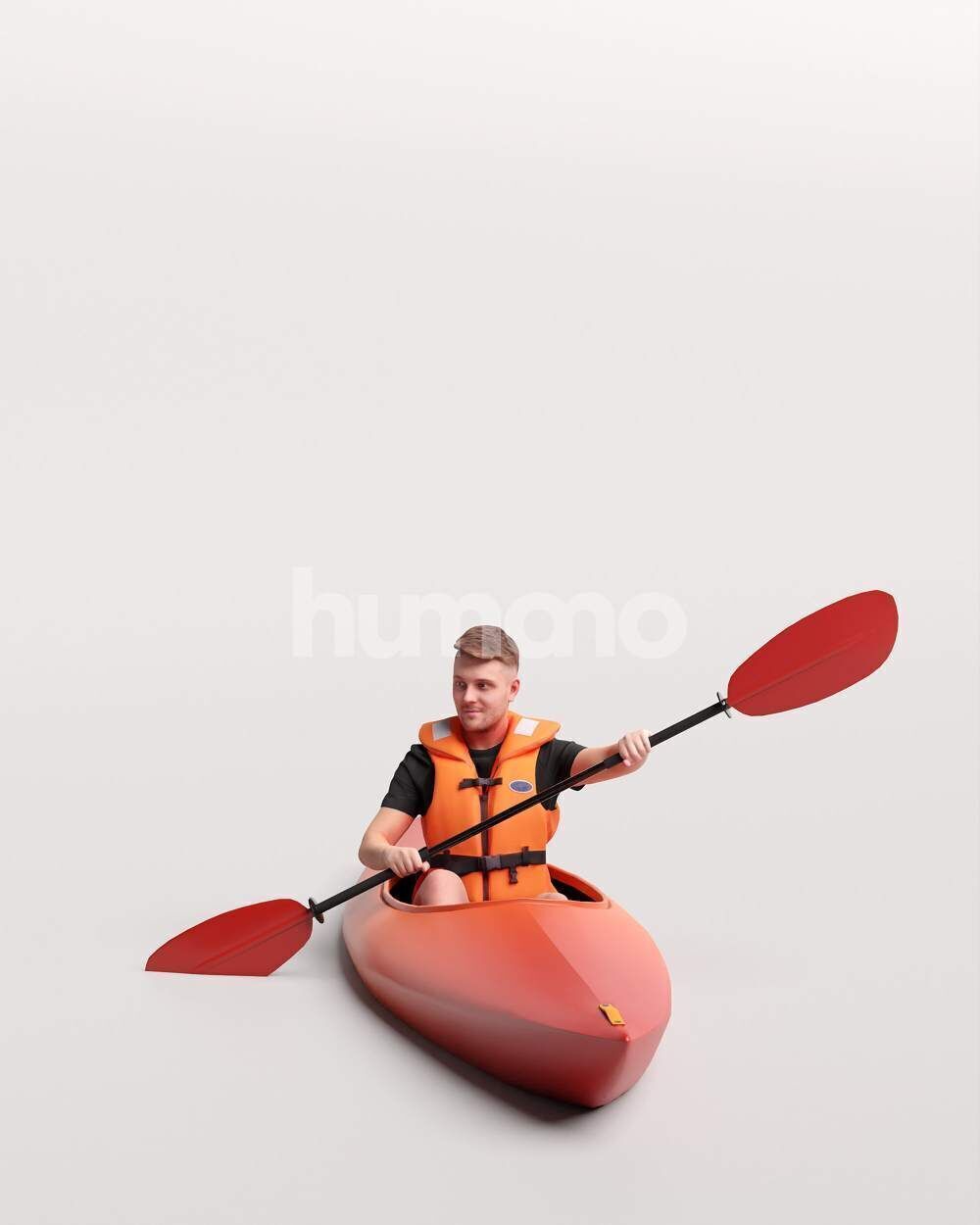 Humano Man kayaking -2505-034-1927 3D model_6