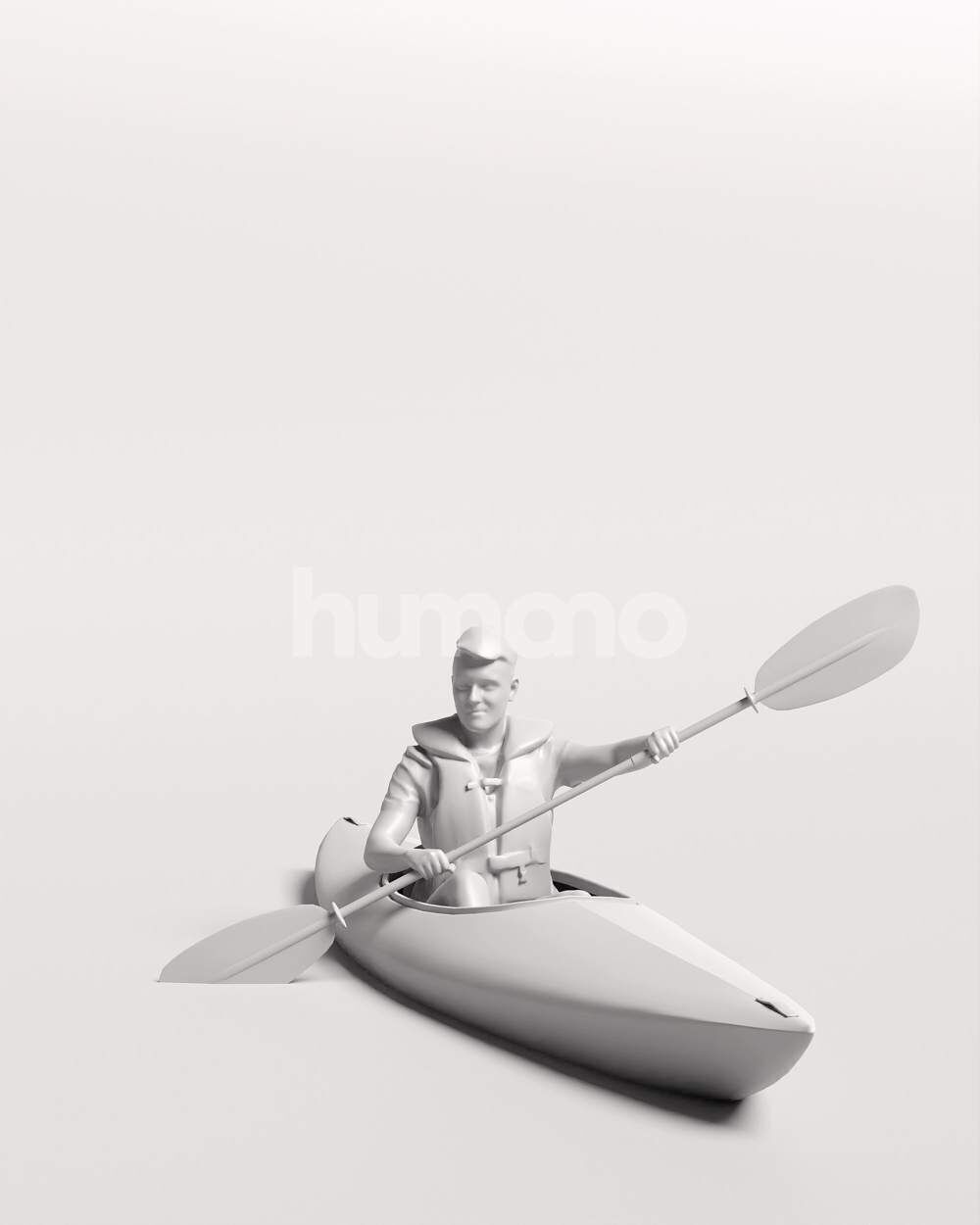 Humano Man kayaking -2505-034-1927 3D model_3
