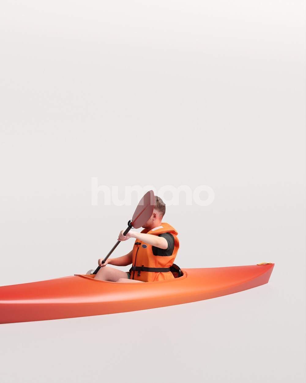 Humano Man kayaking -2505-034-1927 3D model_8