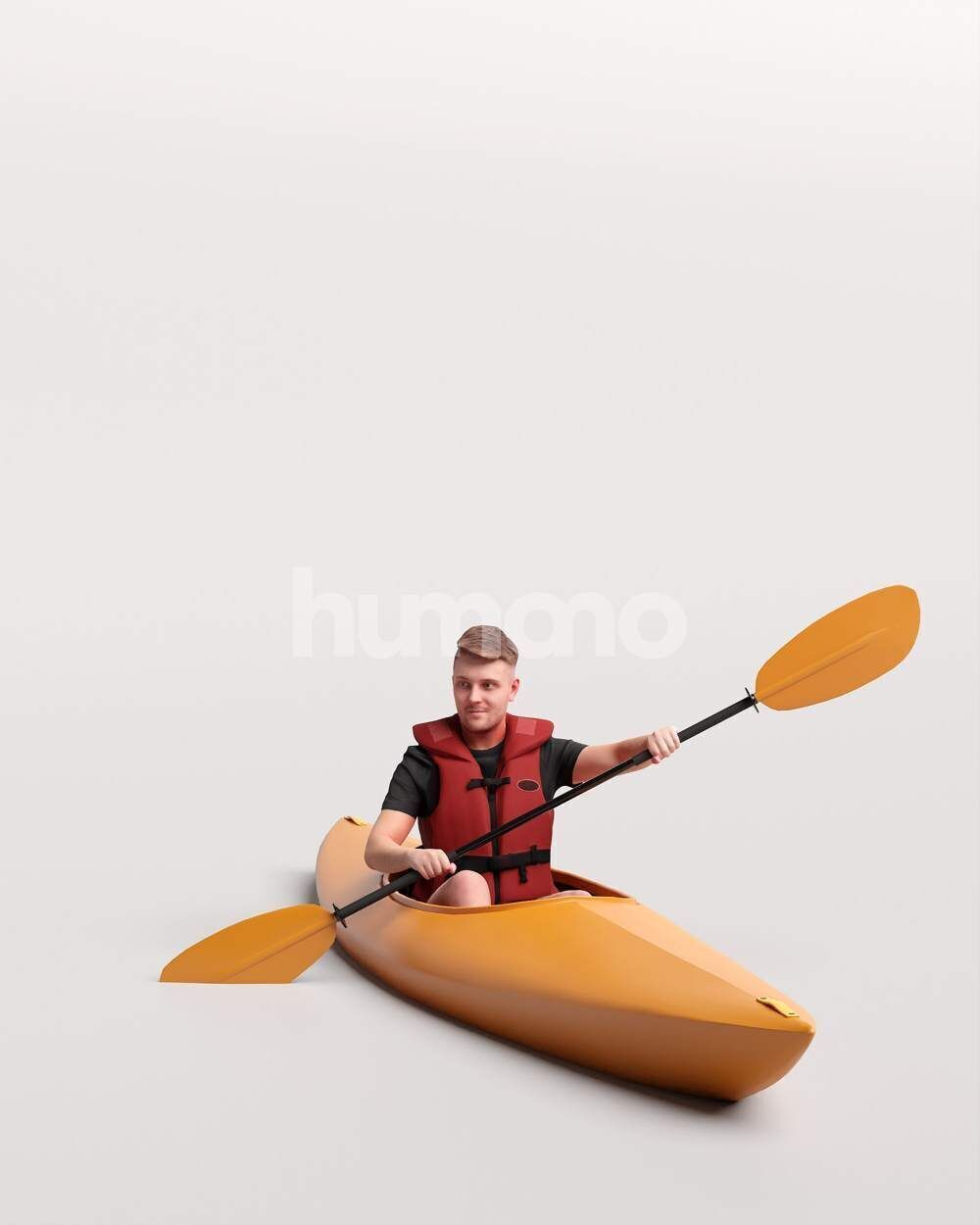 Humano Man kayaking -2505-034-1927 3D model_12