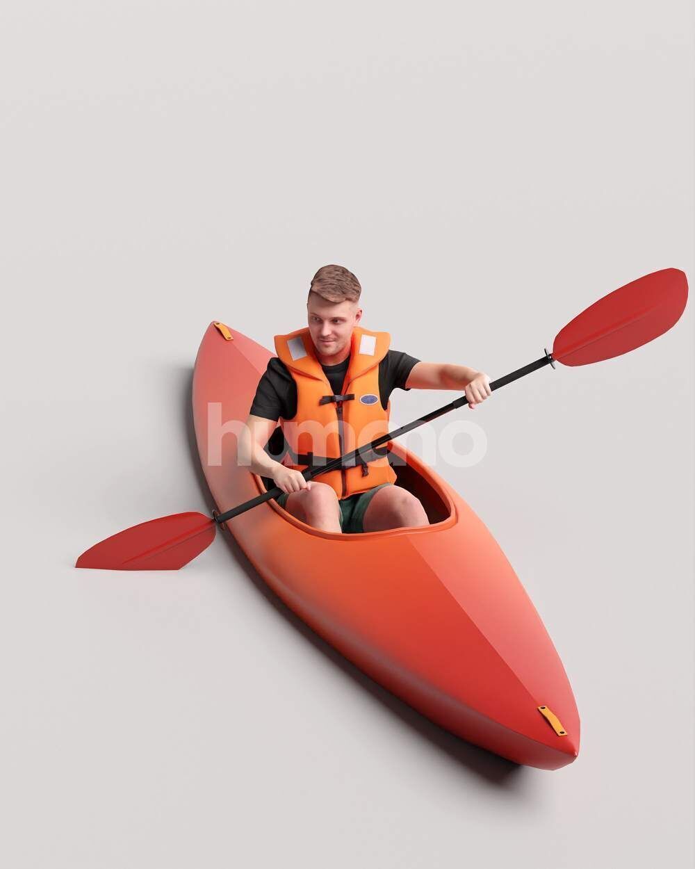 Humano Man kayaking -2505-034-1927 3D model_11
