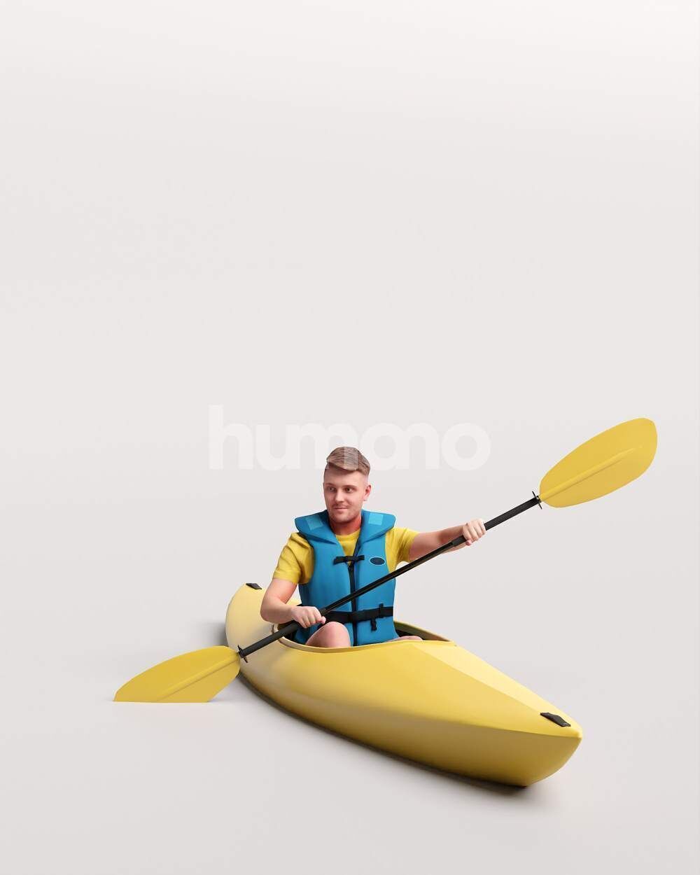 Humano Man kayaking -2505-034-1927 3D model_13
