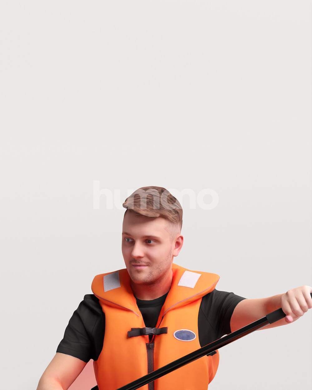 Humano Man kayaking -2505-034-1927 3D model_9