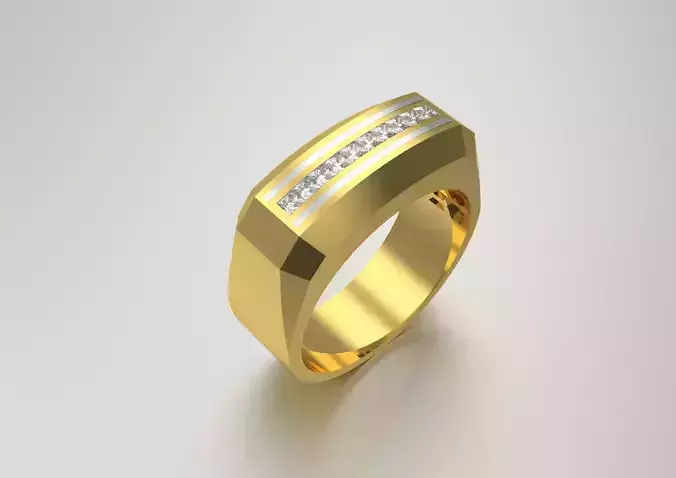 diamond gold man ring mr0007