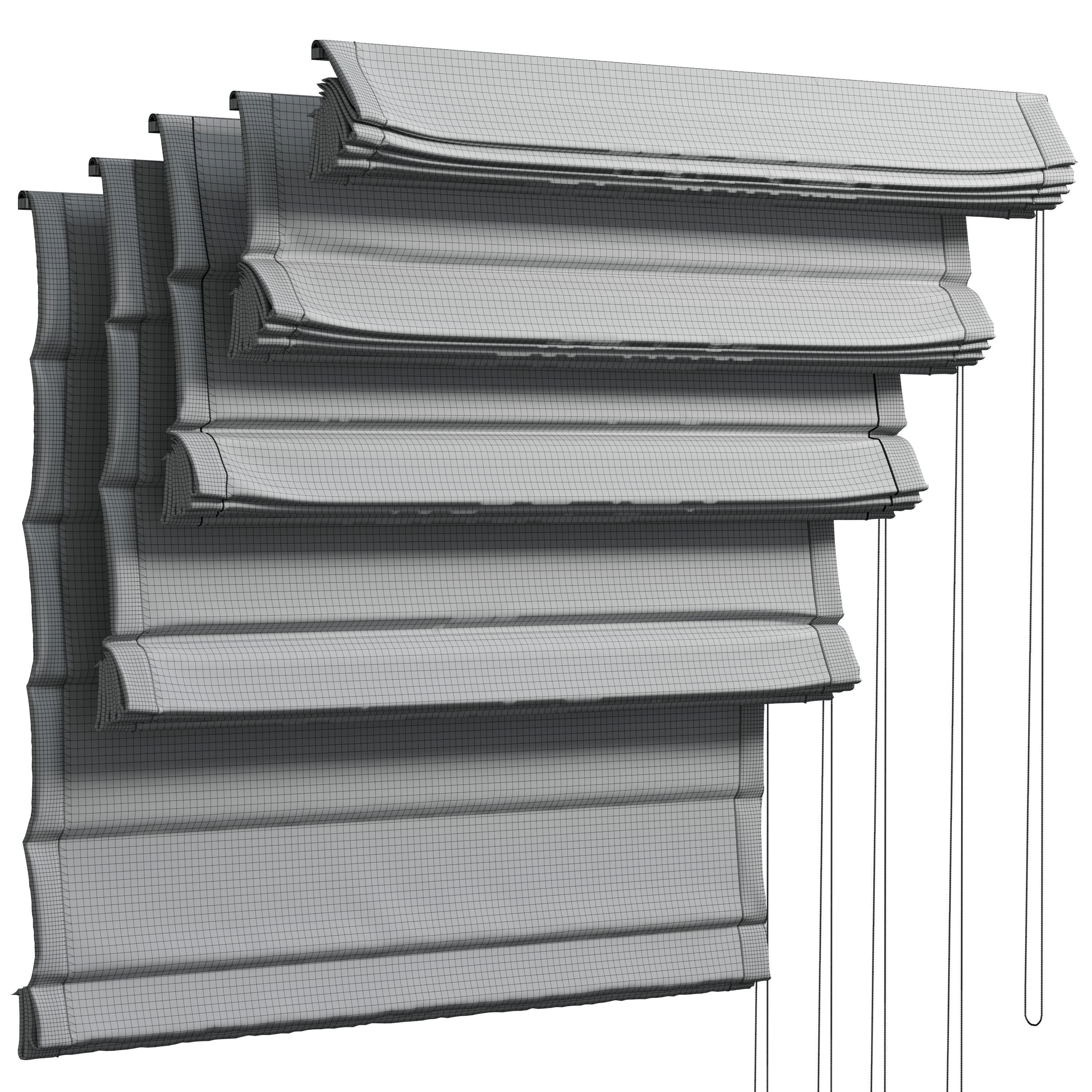 Roman blinds for children room 04 Low-poly 3D model_6