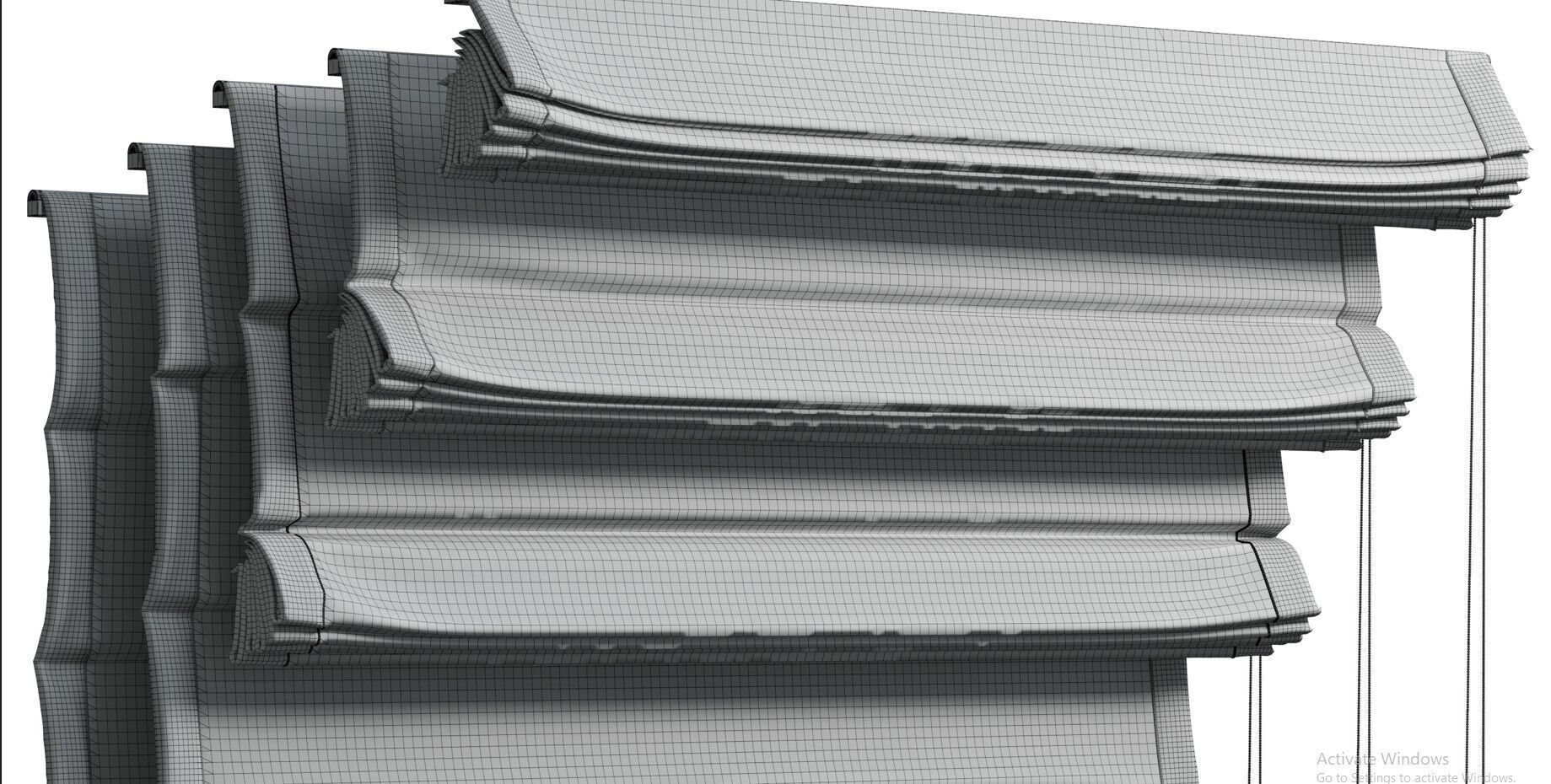 Roman blinds for children room 04 Low-poly 3D model_10