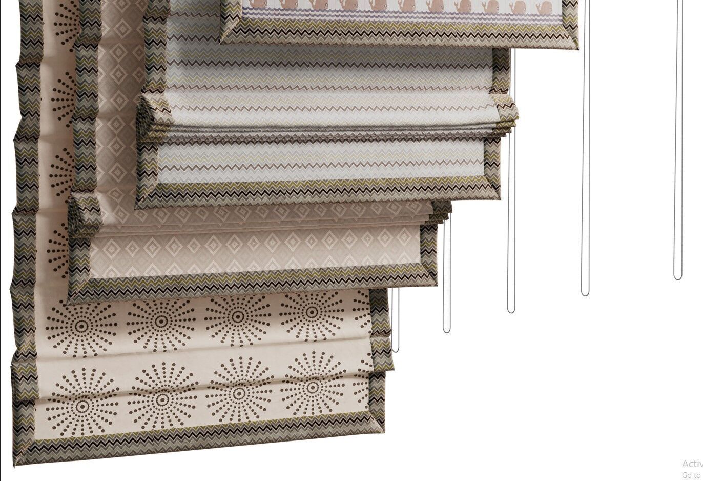 Roman blinds for children room 04 Low-poly 3D model_7