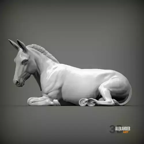 donkey is lying down 3D print model