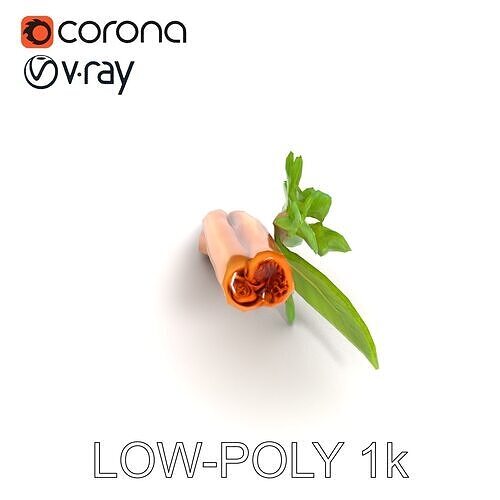 Cinnamon Stick with Herbs Model Pack Low-poly 3D model 5