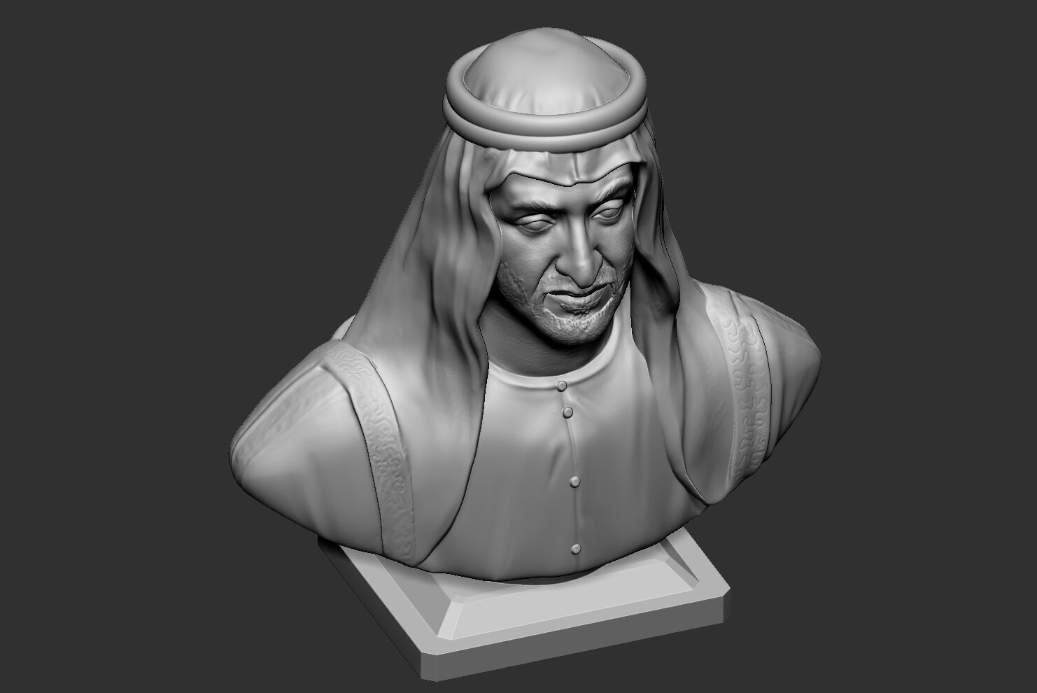Sheikh Mohamed bin Zayed Al Nahyan bust 3D print model_13