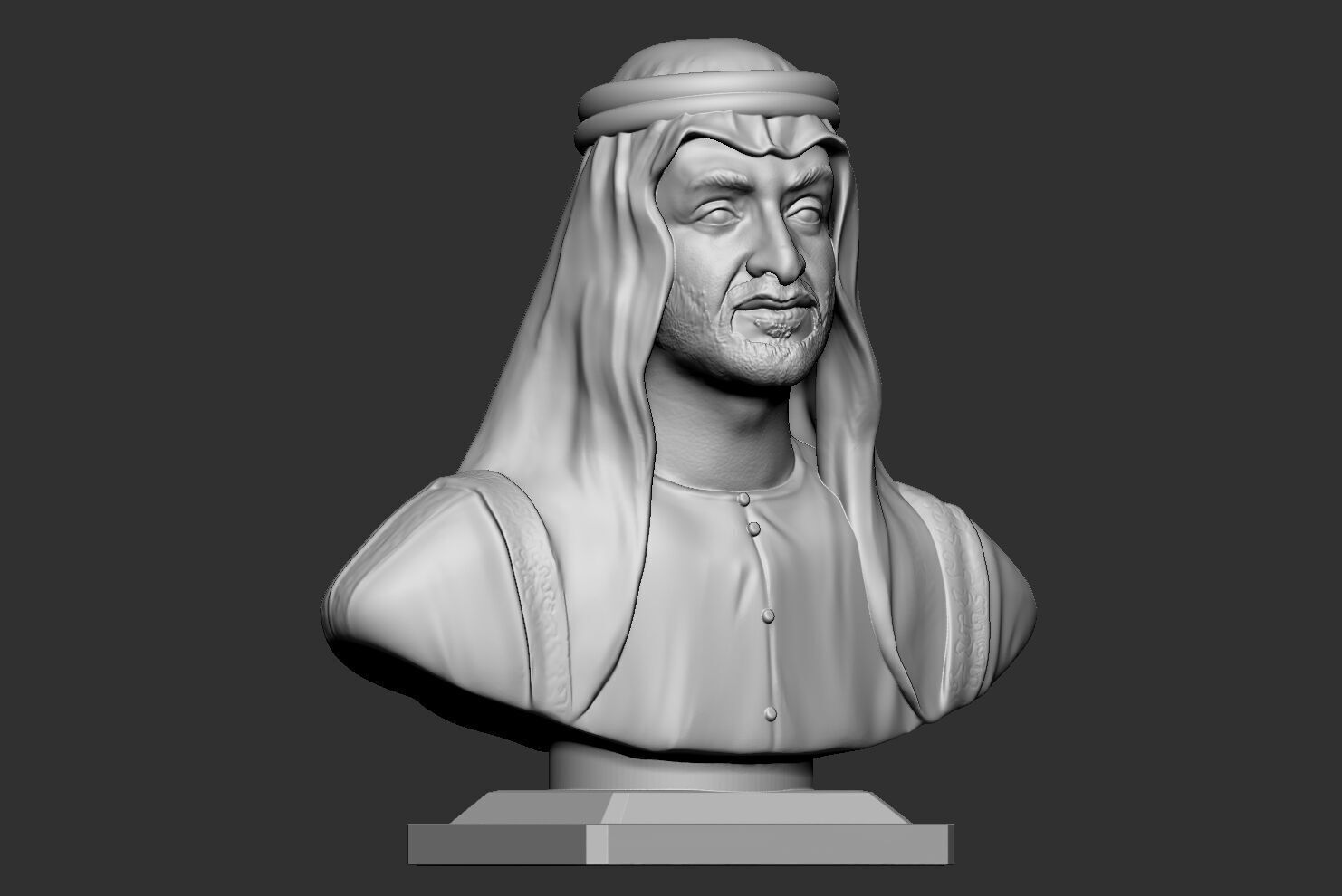 Sheikh Mohamed bin Zayed Al Nahyan bust 3D print model_3