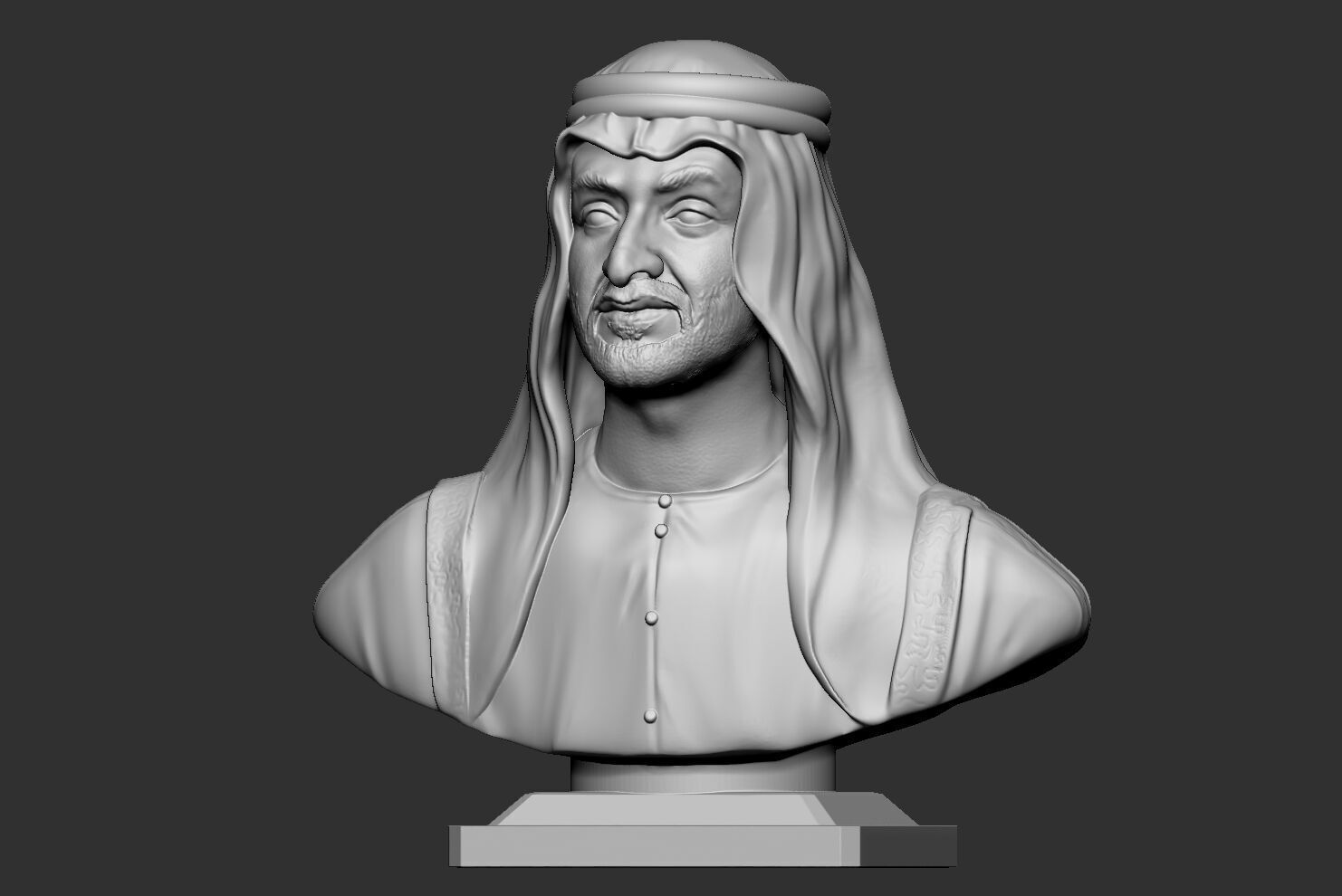 Sheikh Mohamed bin Zayed Al Nahyan bust 3D print model_2