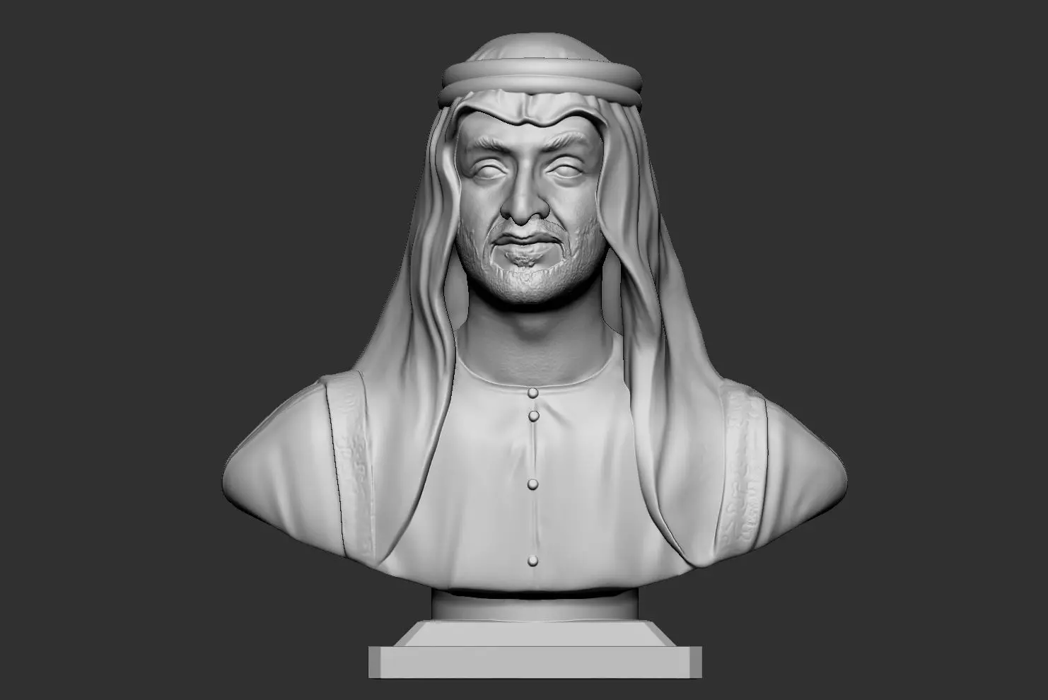 Sheikh Mohamed bin Zayed Al Nahyan bust 3D print model_0