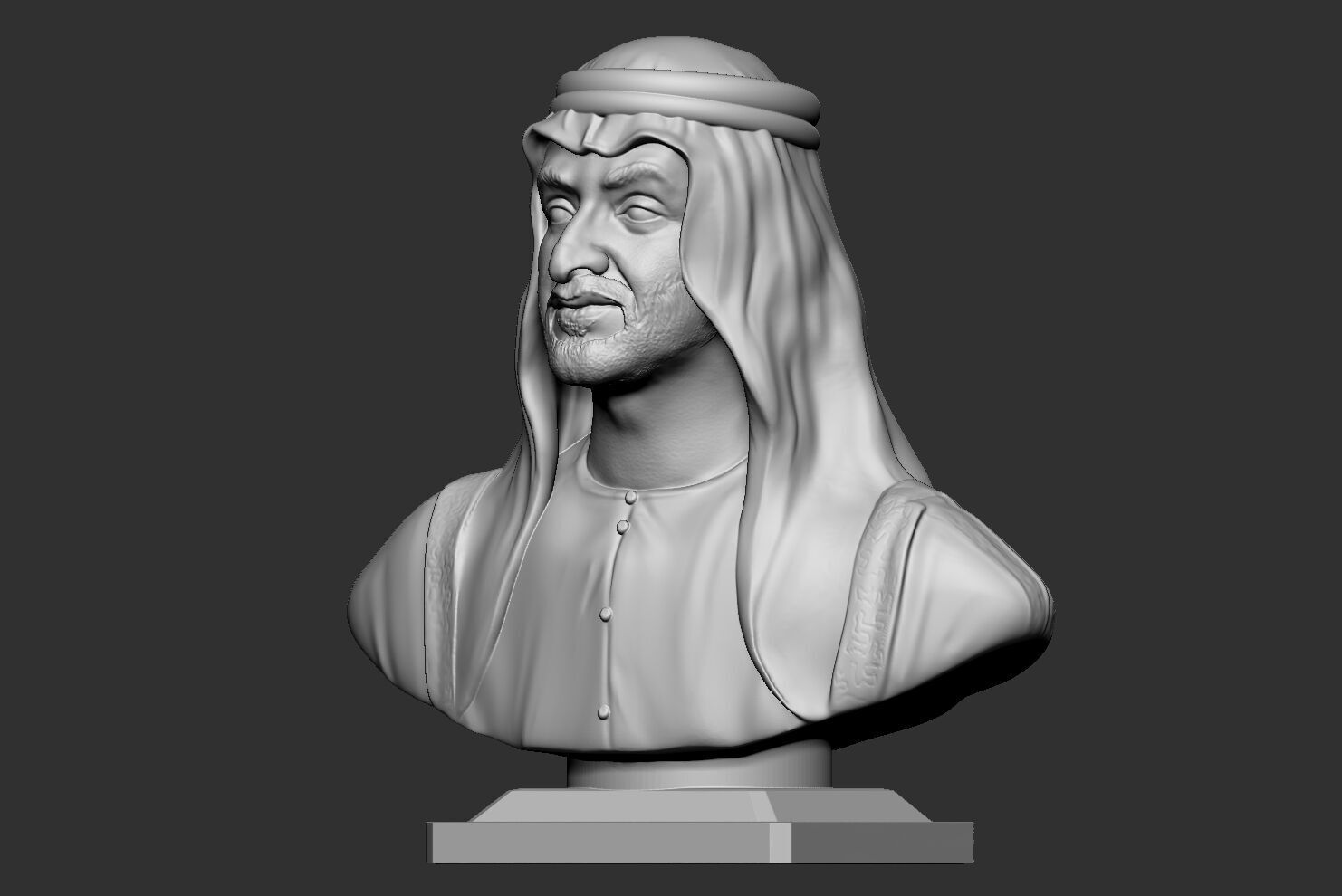 Sheikh Mohamed bin Zayed Al Nahyan bust 3D print model_8