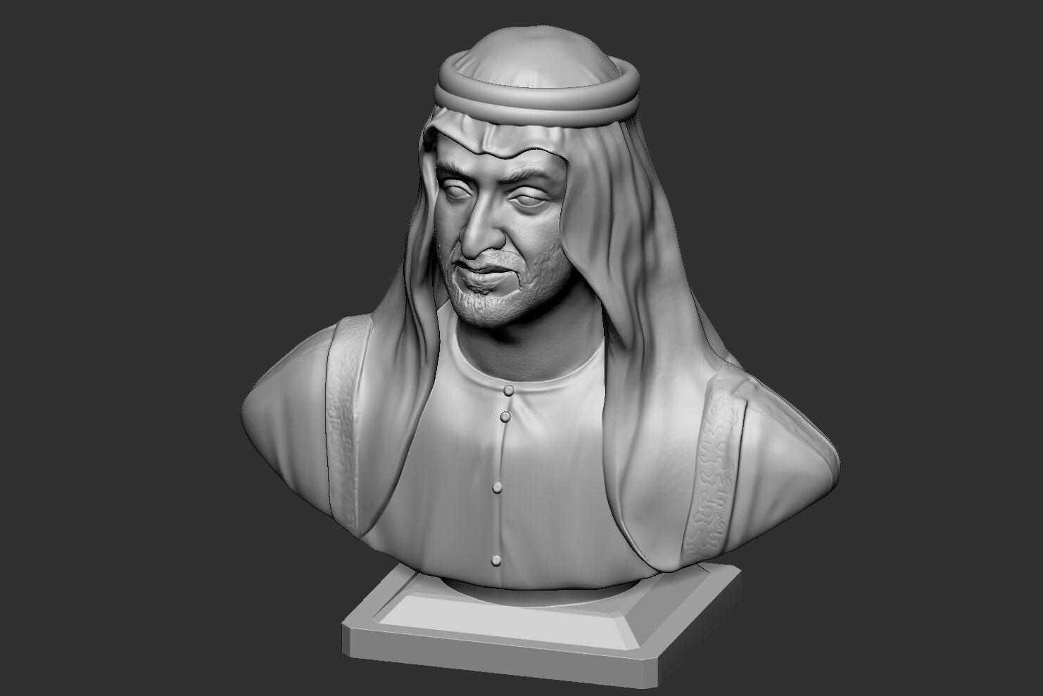 Sheikh Mohamed bin Zayed Al Nahyan bust 3D print model_9