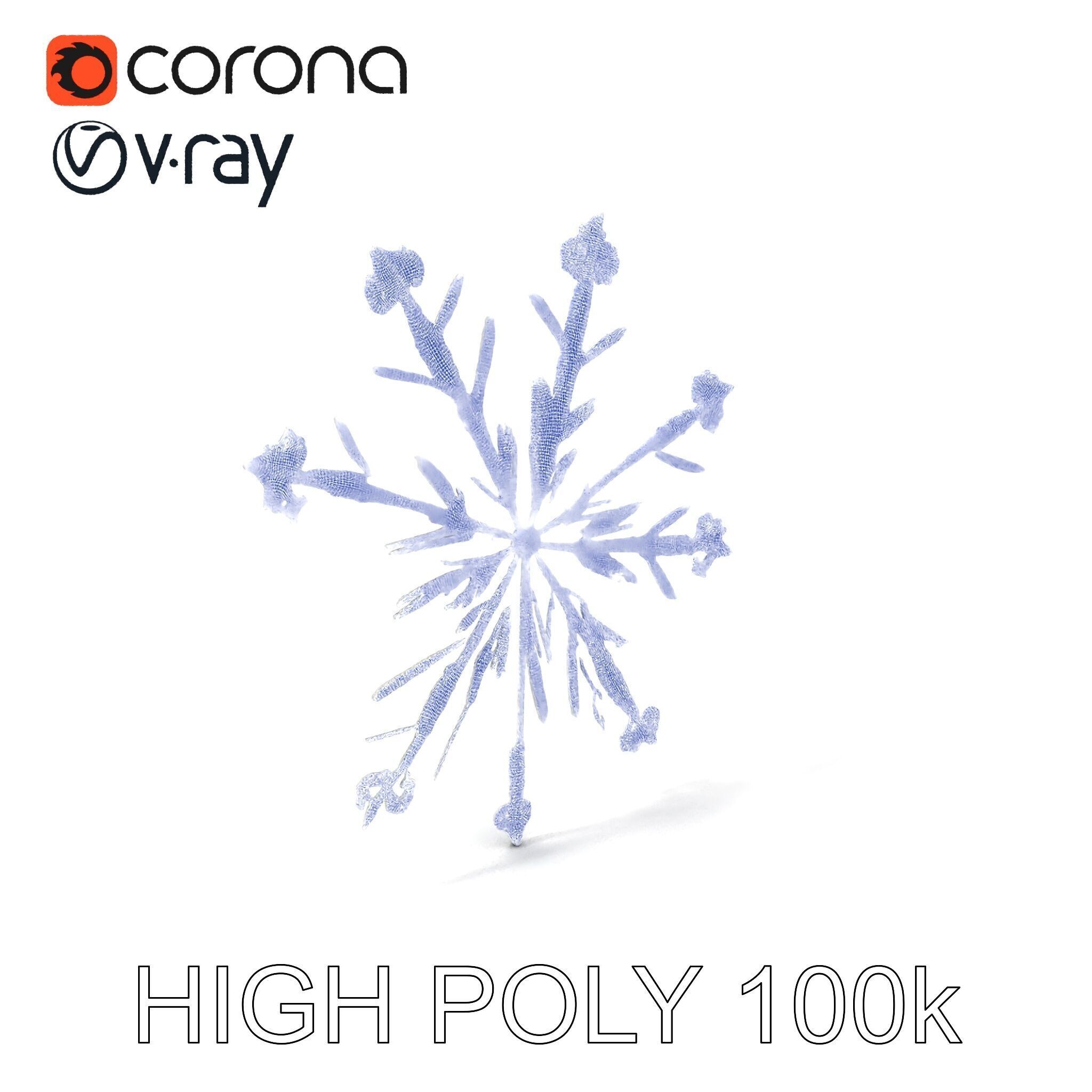 Intricate Snowflake Model Pack for Game and Animation Texture_11