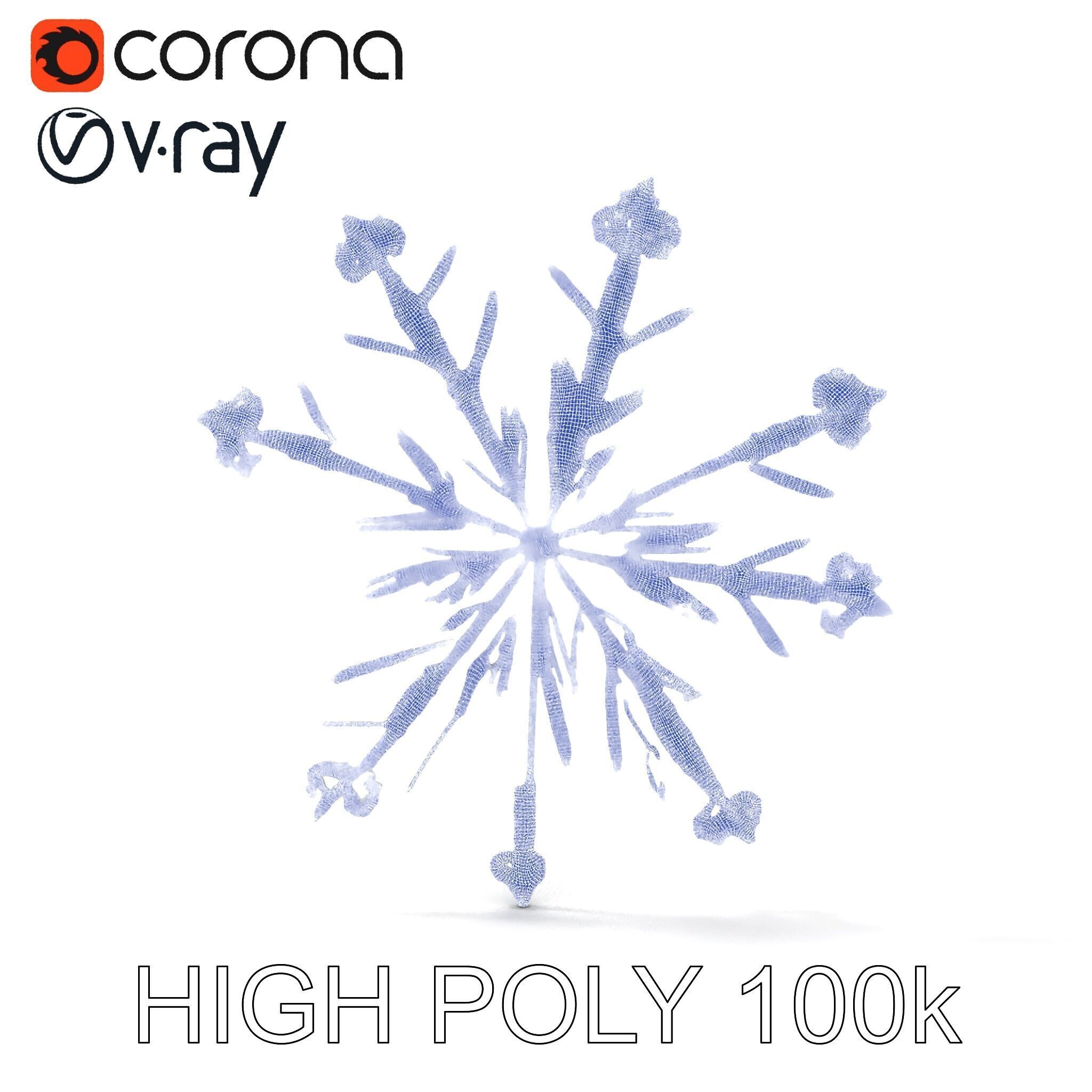 Intricate Snowflake Model Pack for Game and Animation Texture_12