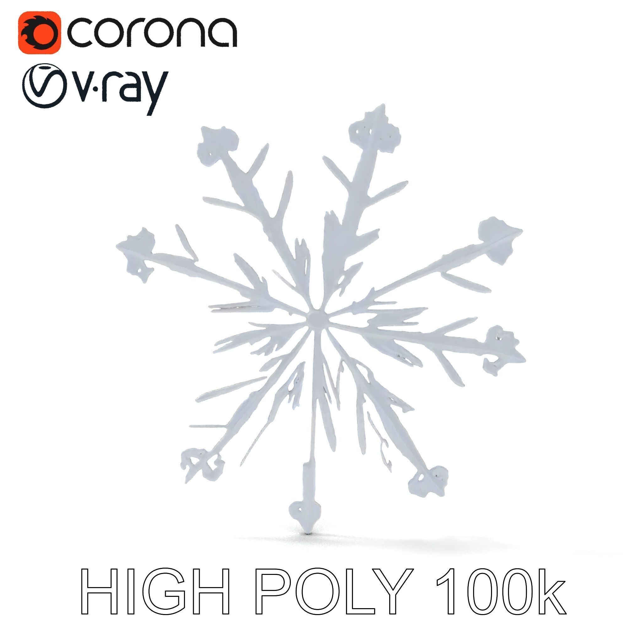 Intricate Snowflake Model Pack for Game and Animation Texture_28