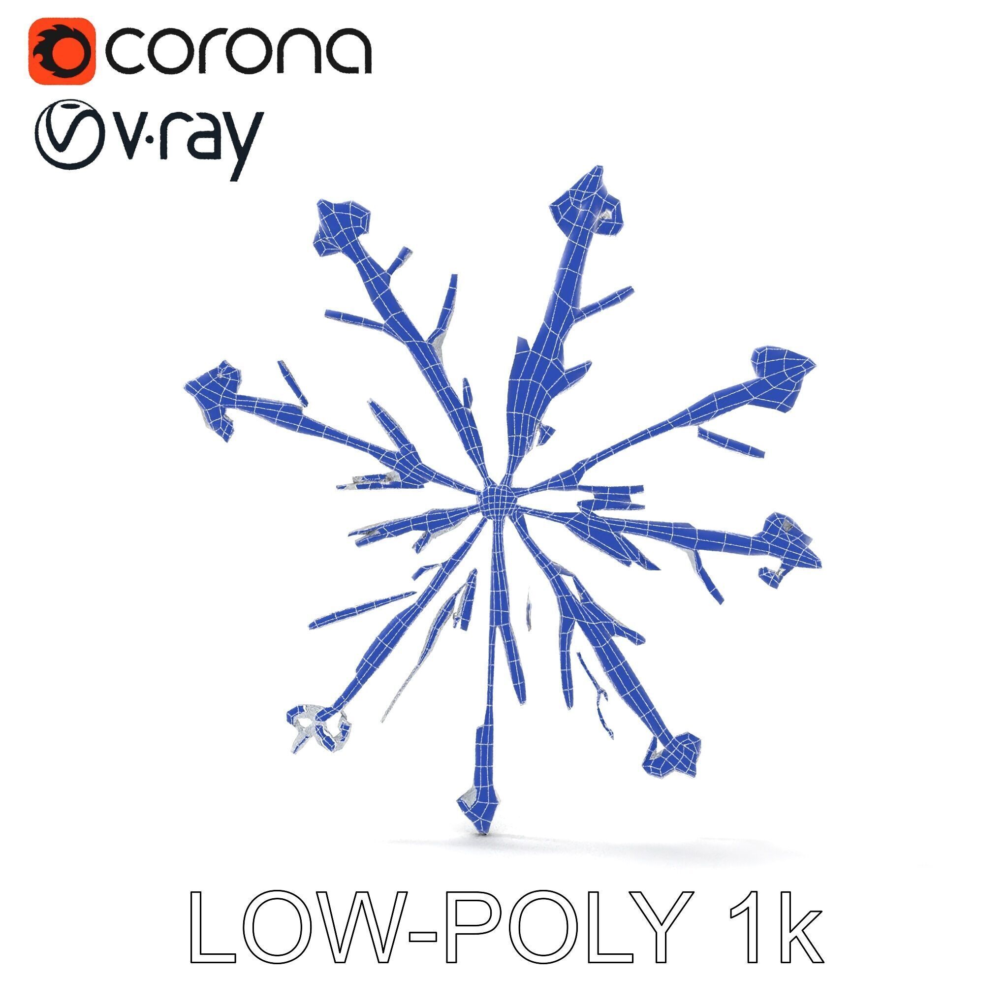 Intricate Snowflake Model Pack for Game and Animation Texture_35