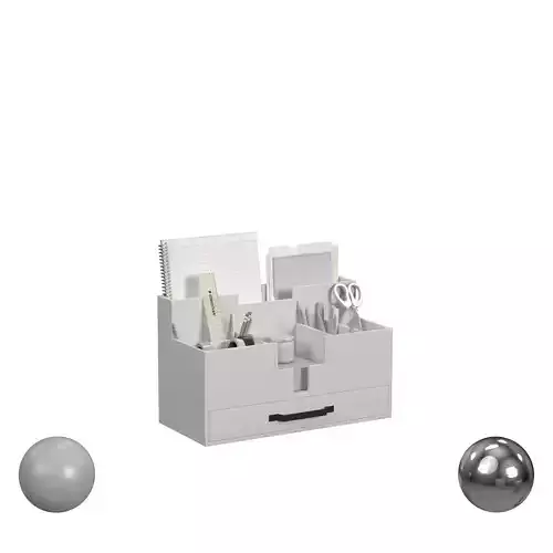 White Wood Office Desk Organizers and Accessories