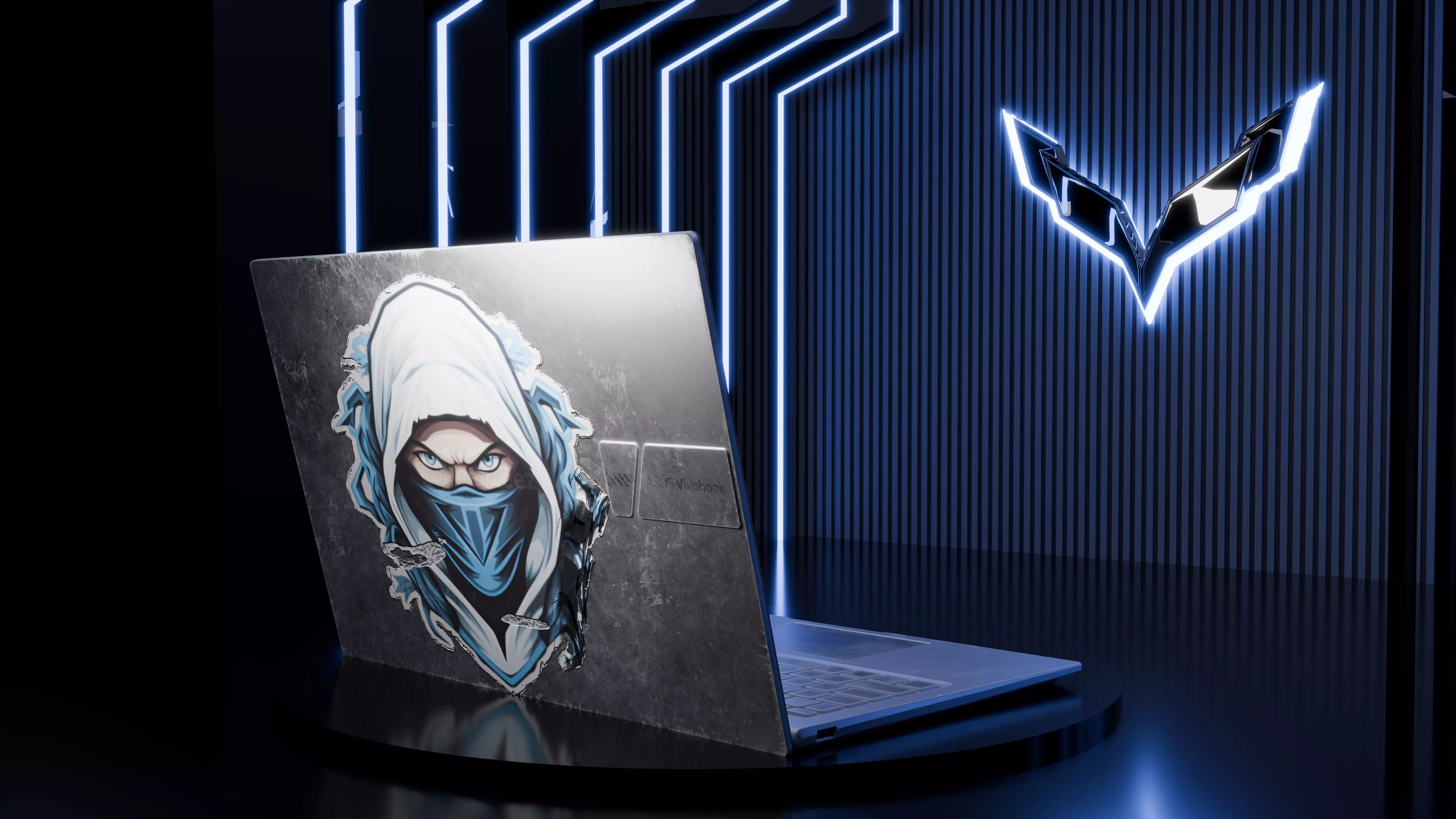used laptop with realistic textures Low-poly 3D model