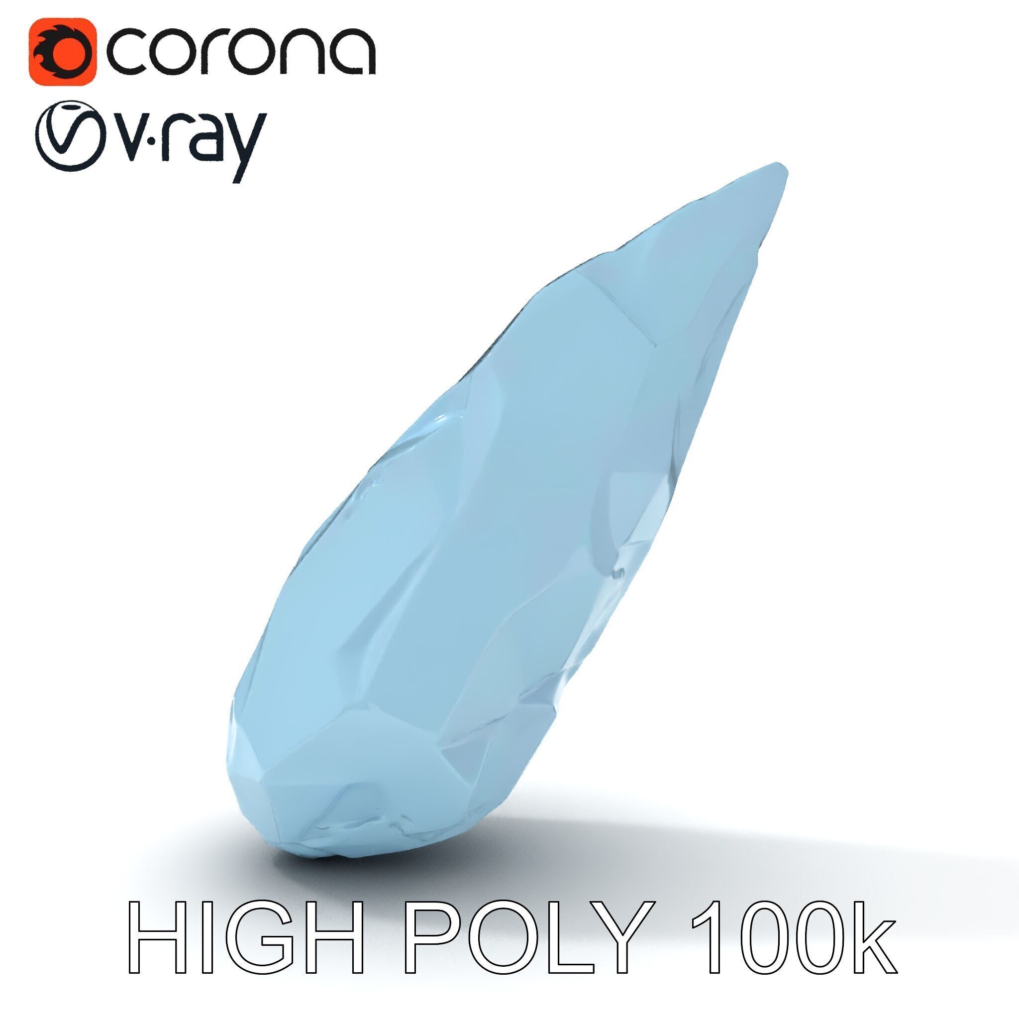 Crystal Shard Model Pack  Realistic Detailed Collection Low-poly 3D model_7