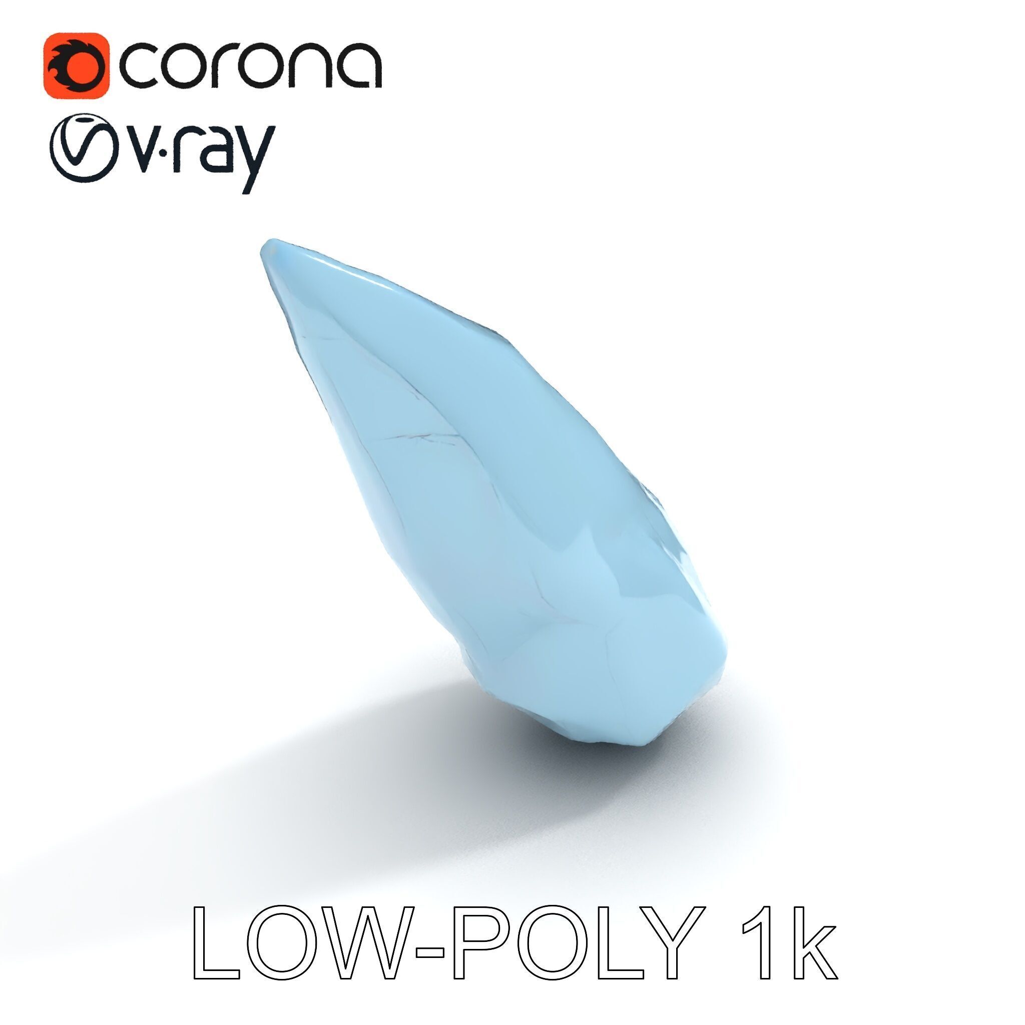 Crystal Shard Model Pack  Realistic Detailed Collection Low-poly 3D model_10