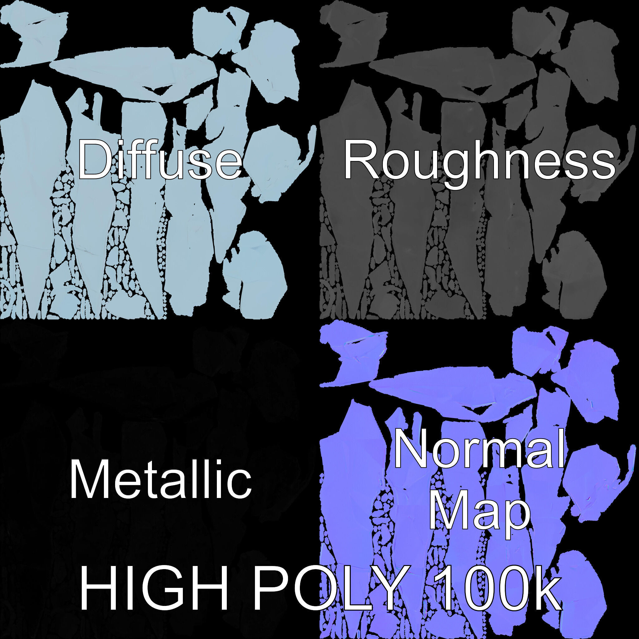 Crystal Shard Model Pack  Realistic Detailed Collection Low-poly 3D model_3