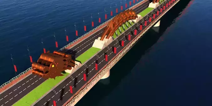 3D Model of Dragon Bridge in Da Nang Vietnam 3D model