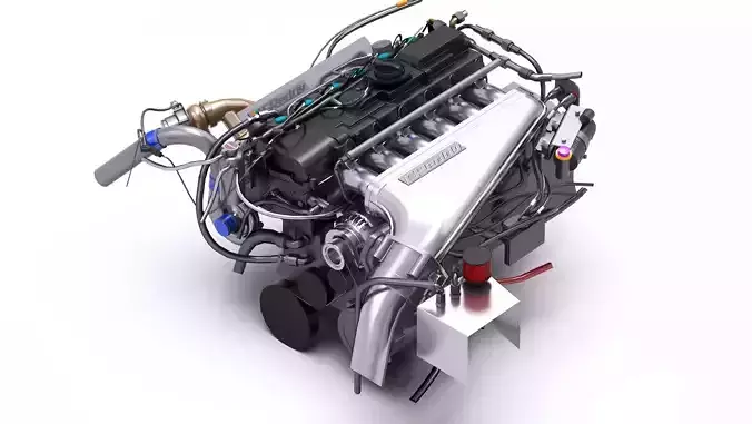 B58 Toyota Supra Engine Greddy Tune  Low-poly 3D model